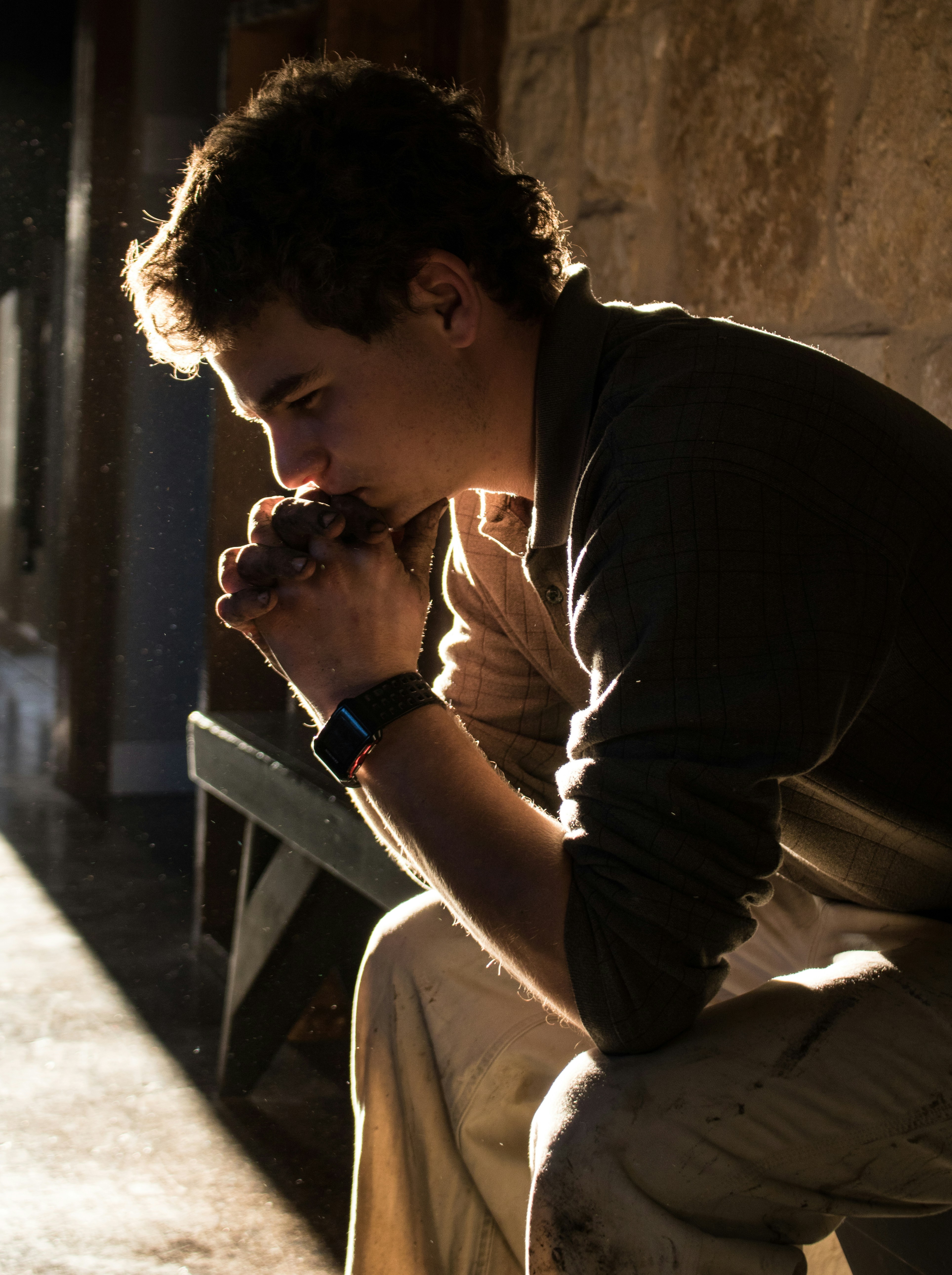 Man sitting alone in thought