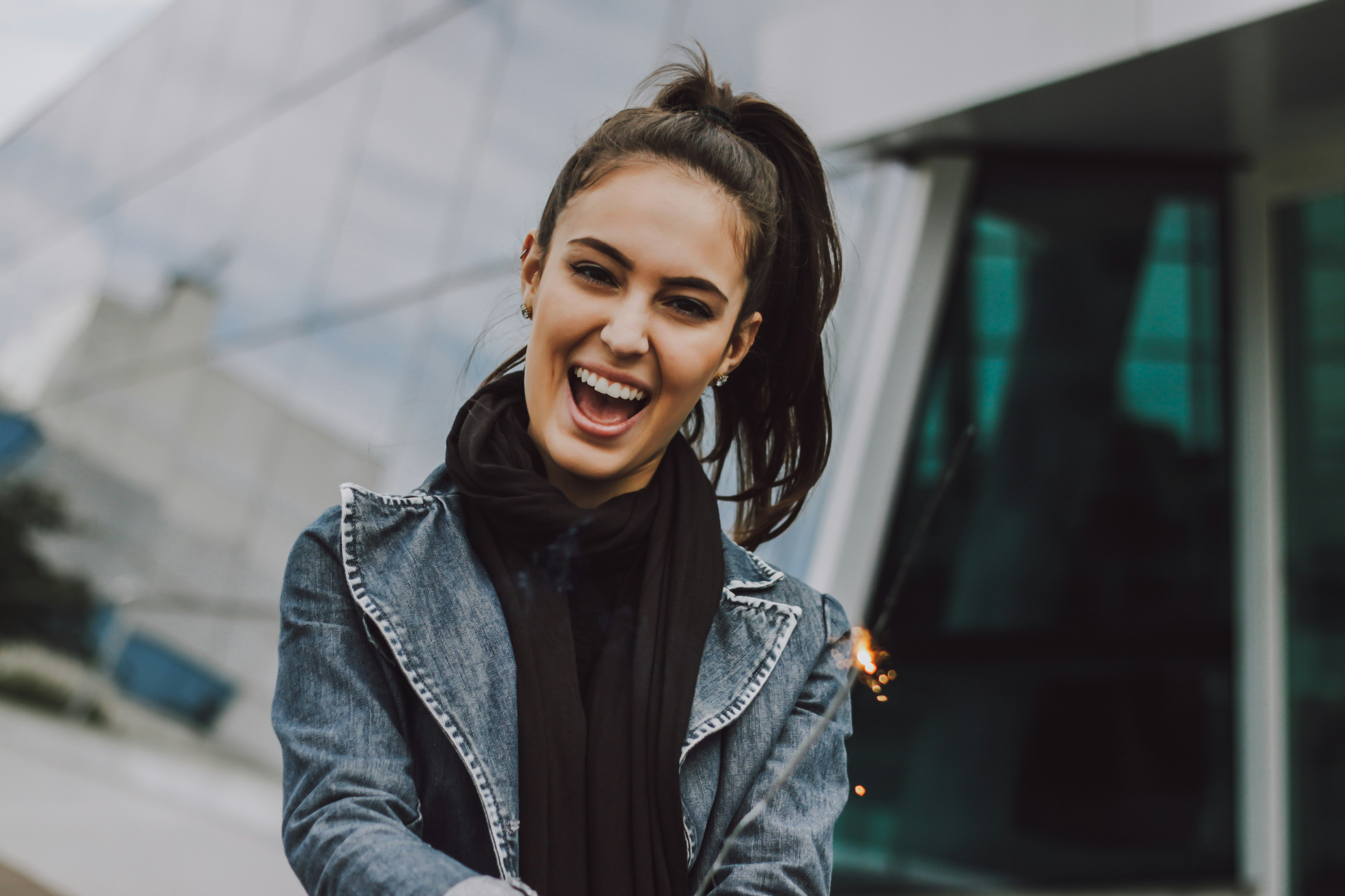 Confident woman standing at ease